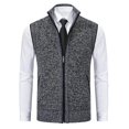 thumbnail image 1 of Men's Full-Zip Polar Fleece Vest, Winter Warm Knit Sweater Vest, 1 of 4