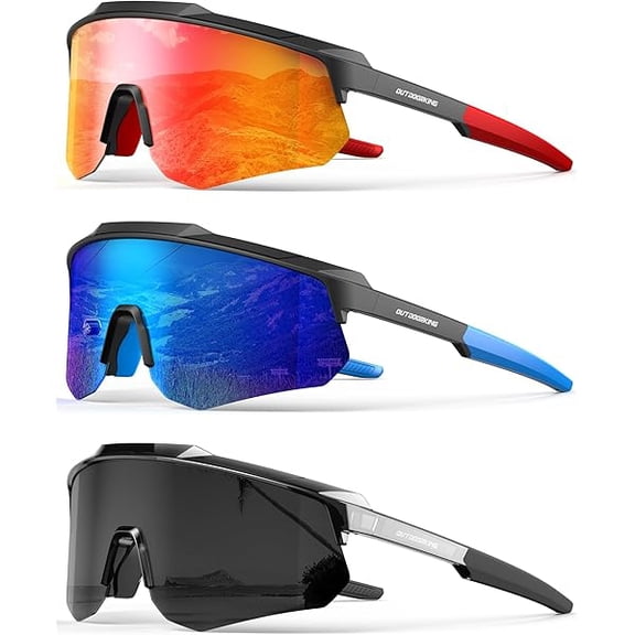 LYH Polarized Sports Sunglasses for Men Women, UV400 One-Piece Lens Sport Shades for Baseball, Running, Cycling, Fishing