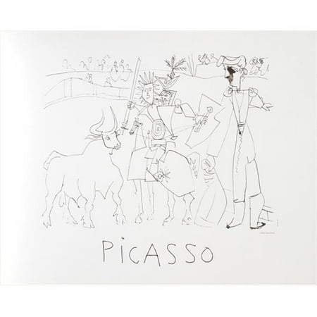 Pablo Picasso 22589 Chevalier Picador Dans LArene, Lithograph on Paper 29 In. x 22 In. - Black,