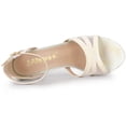 thumbnail image 4 of Sandalias Tacones De Aguja Correa De Tobillo Brillantina Para Mujer blanco 40, 4 of 6