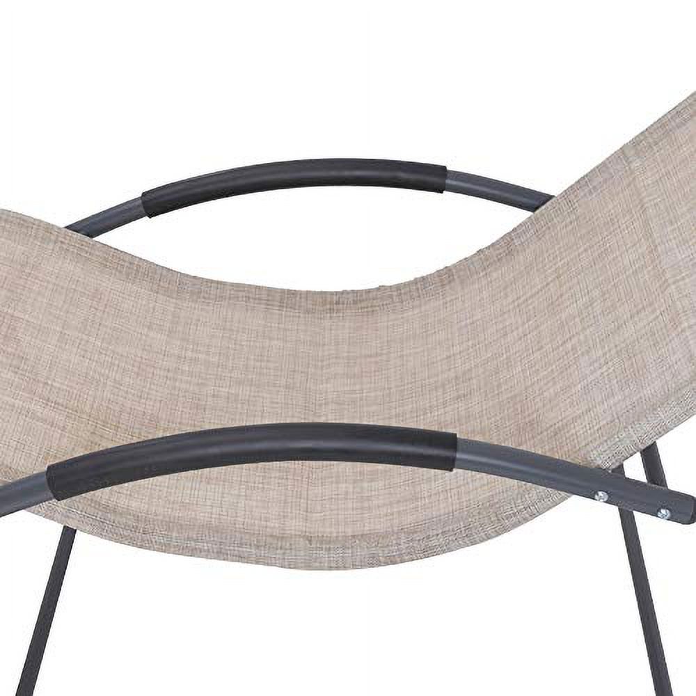 Crestlive Products Patio Outdoor Rocking Chair Curved Rocker Chaise Lounge Chair with Pillow Beige - image 4 of 6