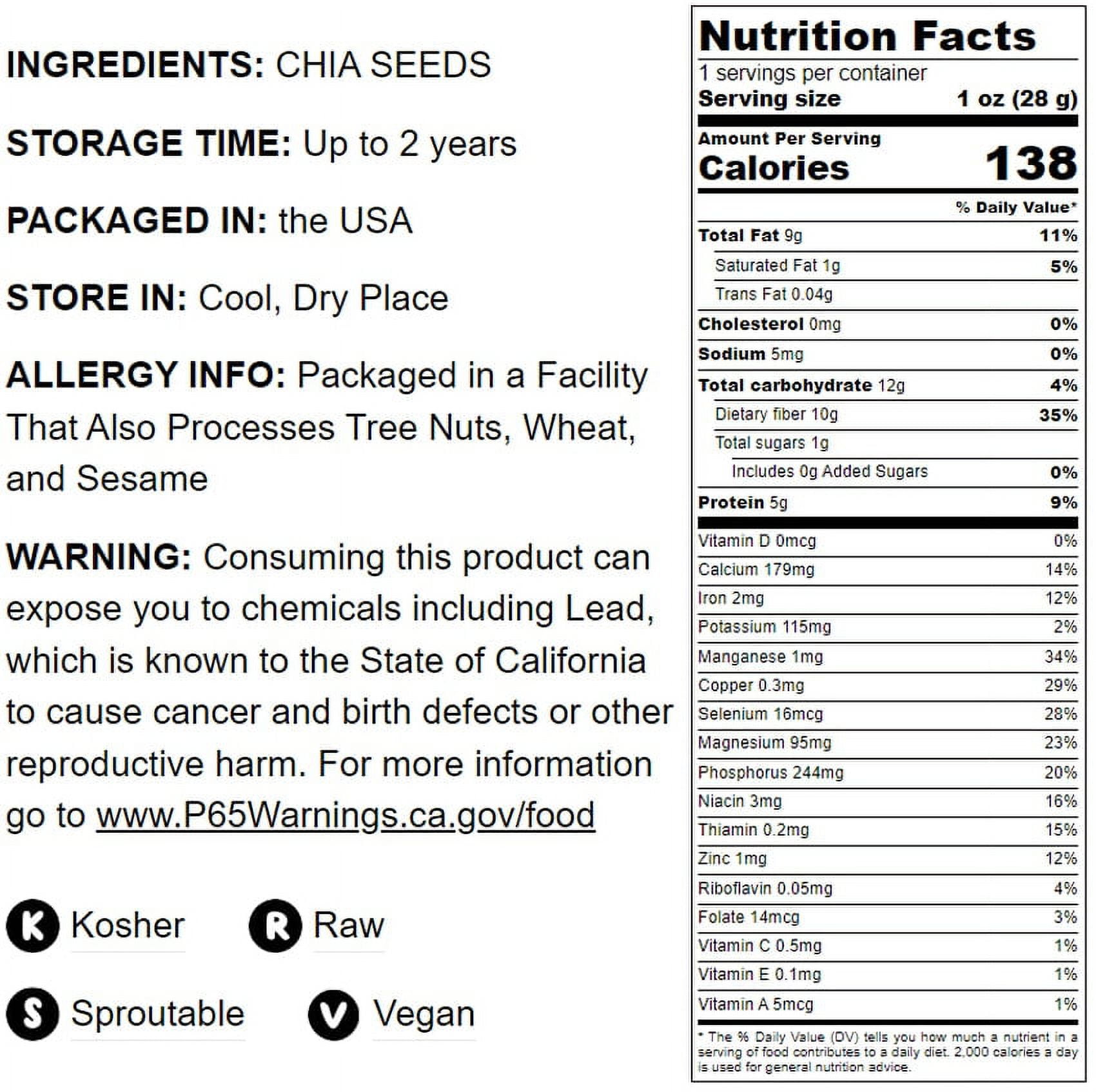 Chia Seeds (Semillas De Chia) Bulk Weights: 1 Lb, 5 Lbs, 10 Lbs, 15 Lbs,  and 20 Lbs!! (10 Lbs)