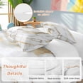 thumbnail image 2 of 3 Piece Modern White Gold Duvet Cover Set California King, Microfiber Comforter/Quilt Cover with Corner Ties and 2 Pillowcases, Abstract Marble Geometric All Season Soft Bedding with Zipper Closure, 2 of 8