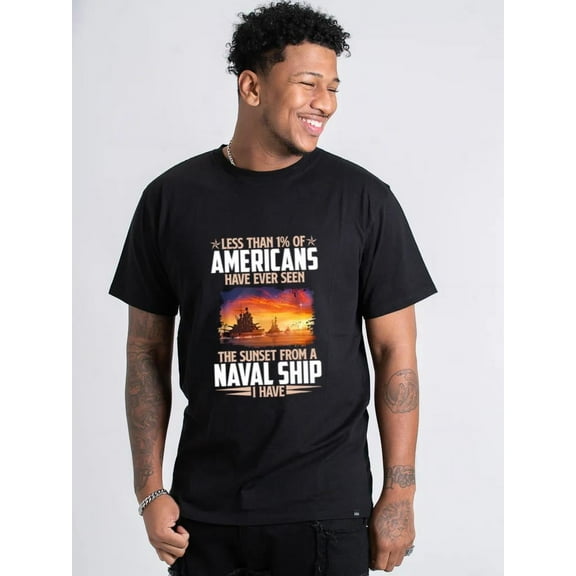 Less Than 1% Seen The Sunset Naval T-Shirt, for men & women, up to size 5XL.