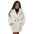 thumbnail image 3 of Vedolay Girls Winter Coat Lightweight 2023 Long Sleeve Button Down Shirts Beige,110, 3 of 5