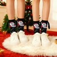 thumbnail image 5 of Sunvit-Panties Novelty Christmas Socks Unisex - Black with 3D Googly Eyes & Ear Accents, Santa/Star Patterns, Nylon-Spandex, Holiday Stocking Stuffer for Adults,Size Free Size, 5 of 5