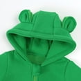 thumbnail image 5 of Odeerbi Baby Infant Boys Girls Clothes Animal Jumpsuit Baby Romper Fall Winter Harper Thickened Romper Ear Styling Solid Color Dopamine Color Zipper Jumpsuits Green 6-9 Months, 5 of 8