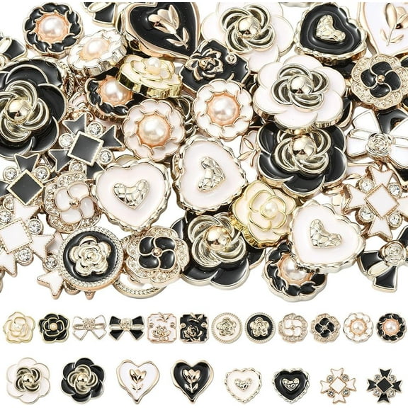 20 Styles 80Pcs Flower Flatback Charms Heart Shaped Cabochons Bulk Small Resin Bows Pearl Rose Black White Decoden Enamel Charms for Jewelry Making Necklace Bracelet DIY Crafts Decorations