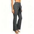 thumbnail image 3 of Women's Yoga Pants with Front Tie, Tummy Control Flare Leggings, High Waisted Stretchy Bootcut Workout Pants with Wrap Waist, 3 of 6