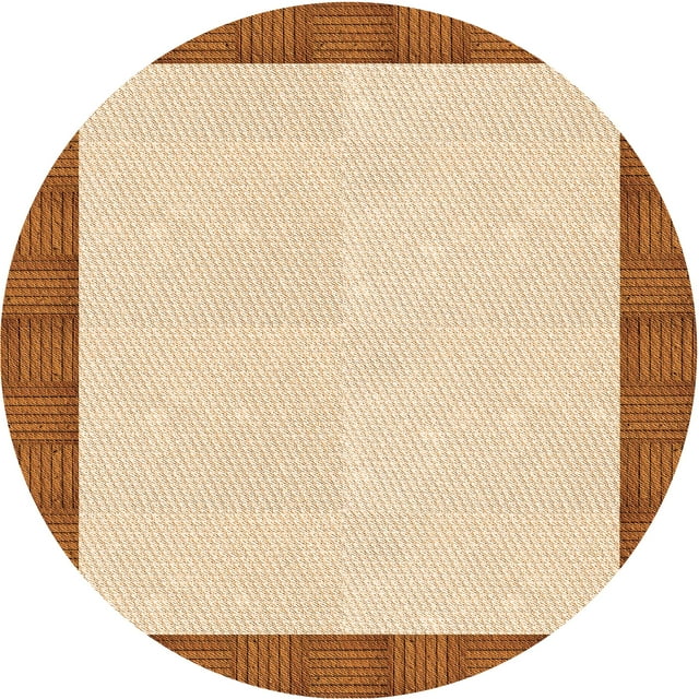 Ahgly Company Tapis Rond Lavable en Machine Intérieur Transitionnel Orange, 3 Pieds Rond