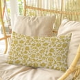thumbnail image 4 of Yelllow Floral Pillow Covers, Linen Long Throw Pillow Case, Vintage Rustic Plants Flowers Spring Holiday Pillow Protector Decorative Cushion Cover for Living Room/Bedroom 20" x 30", 4 of 8