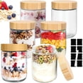 thumbnail image 1 of MCSWKEY Frascos de Vidrio con Tapa, 6 Piezas Frascos Herm&eacute;ticos de Vidrio para Almacenar, Tarros de Cristal con Tapa de Rosca, Bote de Cristal con Hermetica para Cocina y Despensa (16oz), 1 of 8