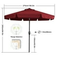 thumbnail image 2 of MASTERCANOPY 9ft Patio Market Umbrella with Valance, Tilt and Crank, Burgundy, 2 of 6