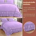 thumbnail image 5 of 1 Piece Luxury 5 Inch Two Layer Ruffle Comforter 550 GSM All Season (Twin/Twin XL Size) Premium Super Soft - 800 TC, 100% Egyptian Cotton- Solid Lilac Colour, 5 of 7