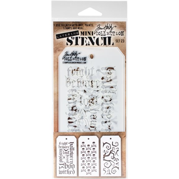 Tim Holtz Mini Layered Stencil Set 3/Pkg-Set #23