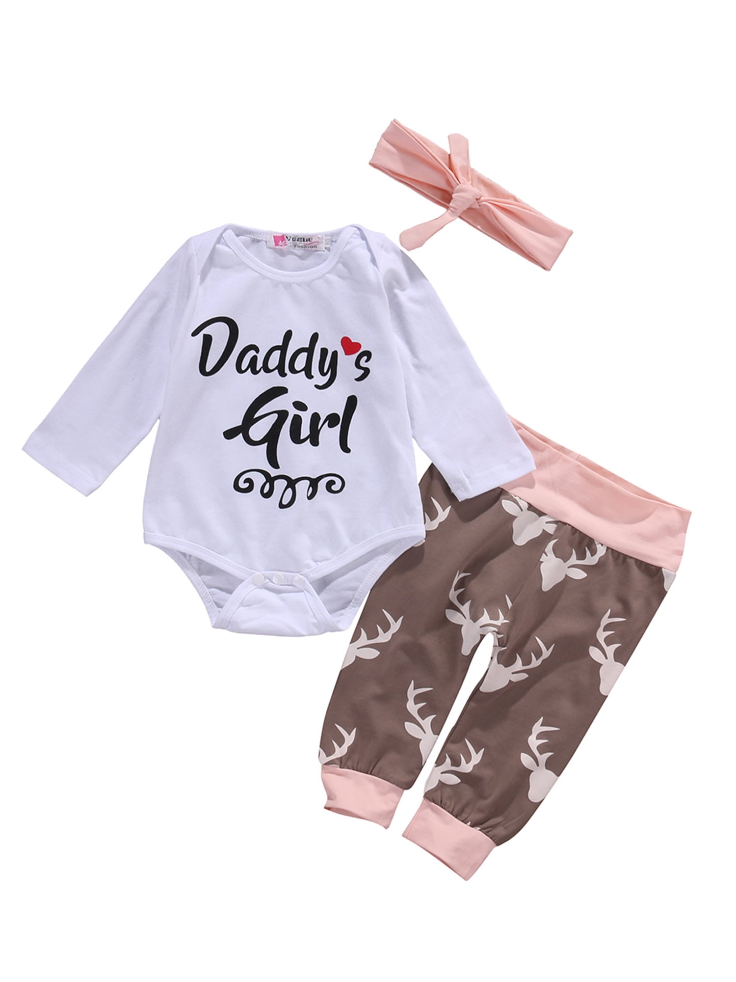 6-12M, Black Cute 3pcs Newborn Baby Boy Clothes Deer Tops T-shirt+Pants Leggings 3pcs Outfits Set 