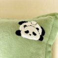 thumbnail image 4 of Funda de almohada bordada de PANDA acolchada, funda de almohada suave de Color sólido, funda de cojín gruesa decorativa para el hogar, 48x74cm, 4 of 5