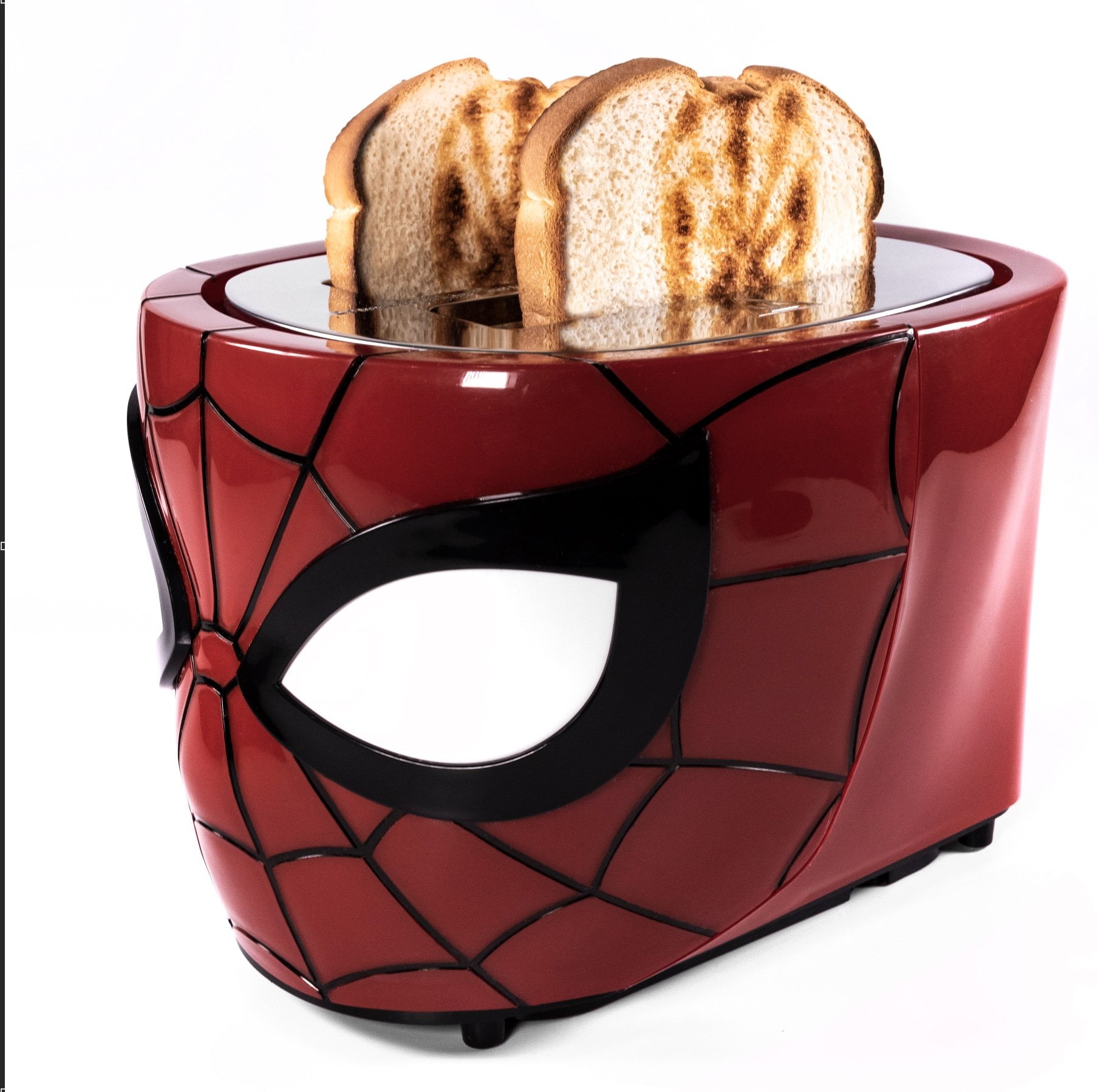 Uncanny Brands 2-Slice Toaster, Red with Shade Selector Dial and Removable CrumbTray