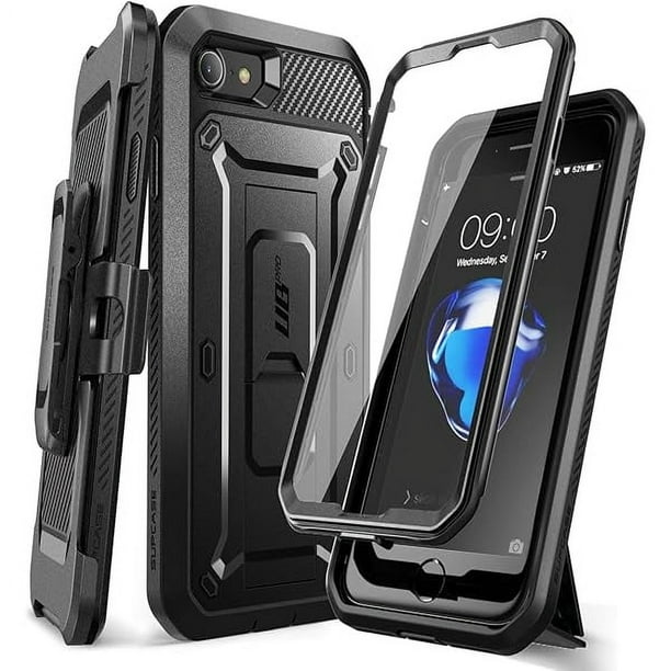 wonima11 SUPCASE Unicorn Beetle Pro Series Case for iPhone SE (2022)/(2020)/ iPhone 7/ 8, Full-Body Rugged Holster & Kickstand Built-in Screen Protector (Black)