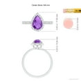 thumbnail image 5 of ANGARA Natural Prong-Set Pear-Shaped 1.2 ct Amethyst Ring with Beaded Halo in 14K White Gold for Women (Size-9x6mm) | February Birthstone, Anniversary, Jewelry Gift for Women | Natural Amethyst Ring, 5 of 10
