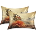thumbnail image 2 of GZHJMY Satin Pillowcase for Hair and Skin Breathable Slip-Cool, Wrinkle-Resistant Soft and Smooth 20x40In Single Side Envelope Opening Without Zipper Butterfly Sitting, 2 of 7