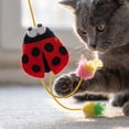 thumbnail image 6 of 3-Pack Plush Pull String Cat Toy Set, Realistic Bee and Mouse Shapes, Interactive Self-Play for Indoor Cats, Boredom Relief(Red), 6 of 6