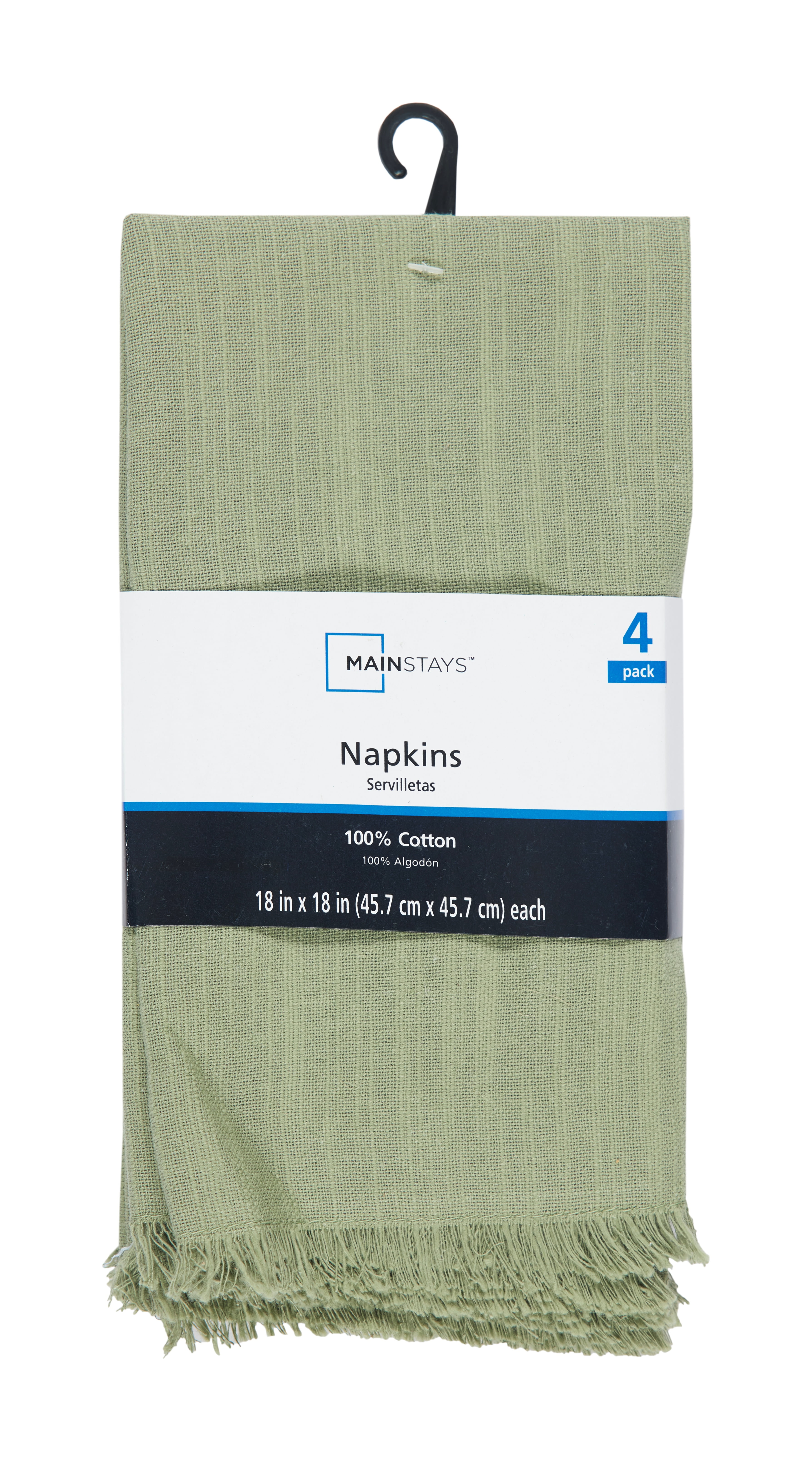 (2 pack) Mainstays 4 Pack Color Sage Napkin Set -Sage - 18" x 18"