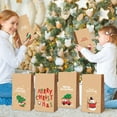 thumbnail image 4 of Junepar Set of 12 Christmas Gift Bags - Flat Bottom Paper Bags with Xmas Tree ,Santa Claus, Elk Prints Design - 5x3x9 inch Holiday Candy Goody Paper Bags, 4 of 4