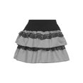 thumbnail image 4 of TSSOE Women's Lace Tiered Ruffle Mini Skirt A Line Flared Elegant Short Cake Skirts Party Clubwear Black L/4, 4 of 7