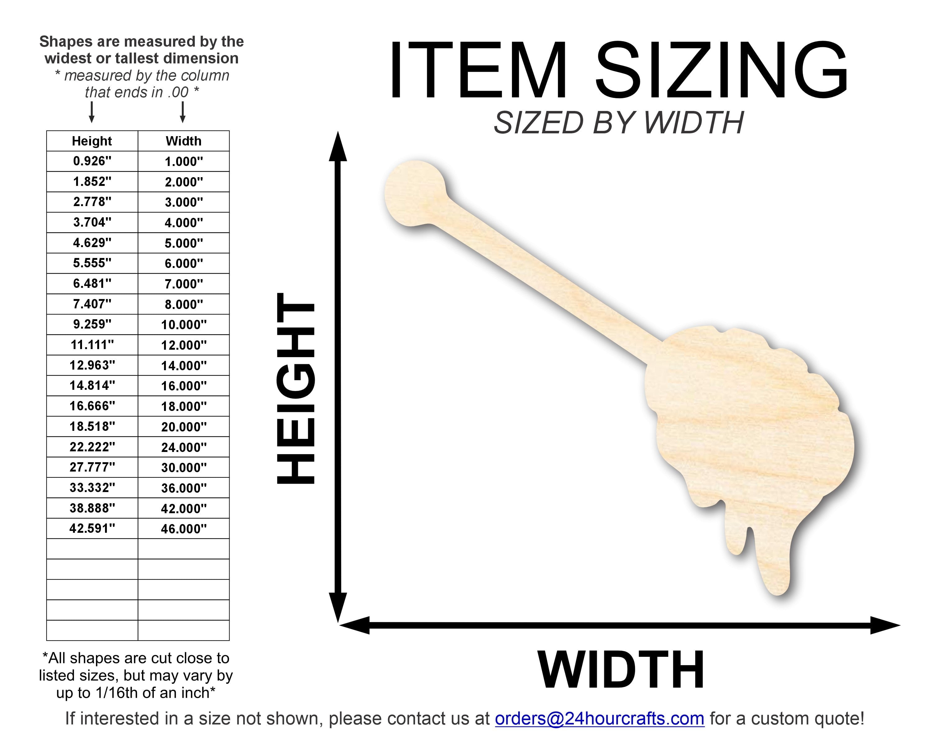 Unfinished Wood Honey Stick Shape 20" / 1/8"