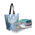 thumbnail image 2 of FORMRS Womens Canvas Tote Bag with Zipper Inner Pocket Shoulder Handbag, Blue Sky and River, 2 of 7