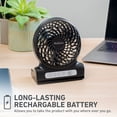 thumbnail image 4 of Holmes 4" Rechargeable USB Desk Fan Portable Cordless with 90 Degree Adjustable Tilt Black, 4 of 9
