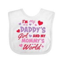 Inktastic Valentine's Day I'm My Daddy's Girl and My Mommy's World Girls Baby Bib