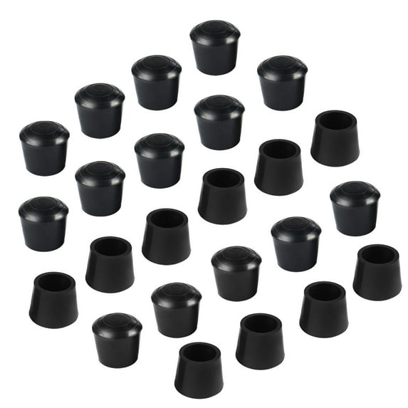 Rubber Leg Cap End Tip Chair Desk Feet Protector 22mm 7/8" Inner Dia 24pcs