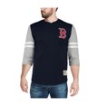 thumbnail image 1 of Mitchell & Ness Mens Boston Red Sox Henley Shirt, Blue, X-Large, 1 of 4