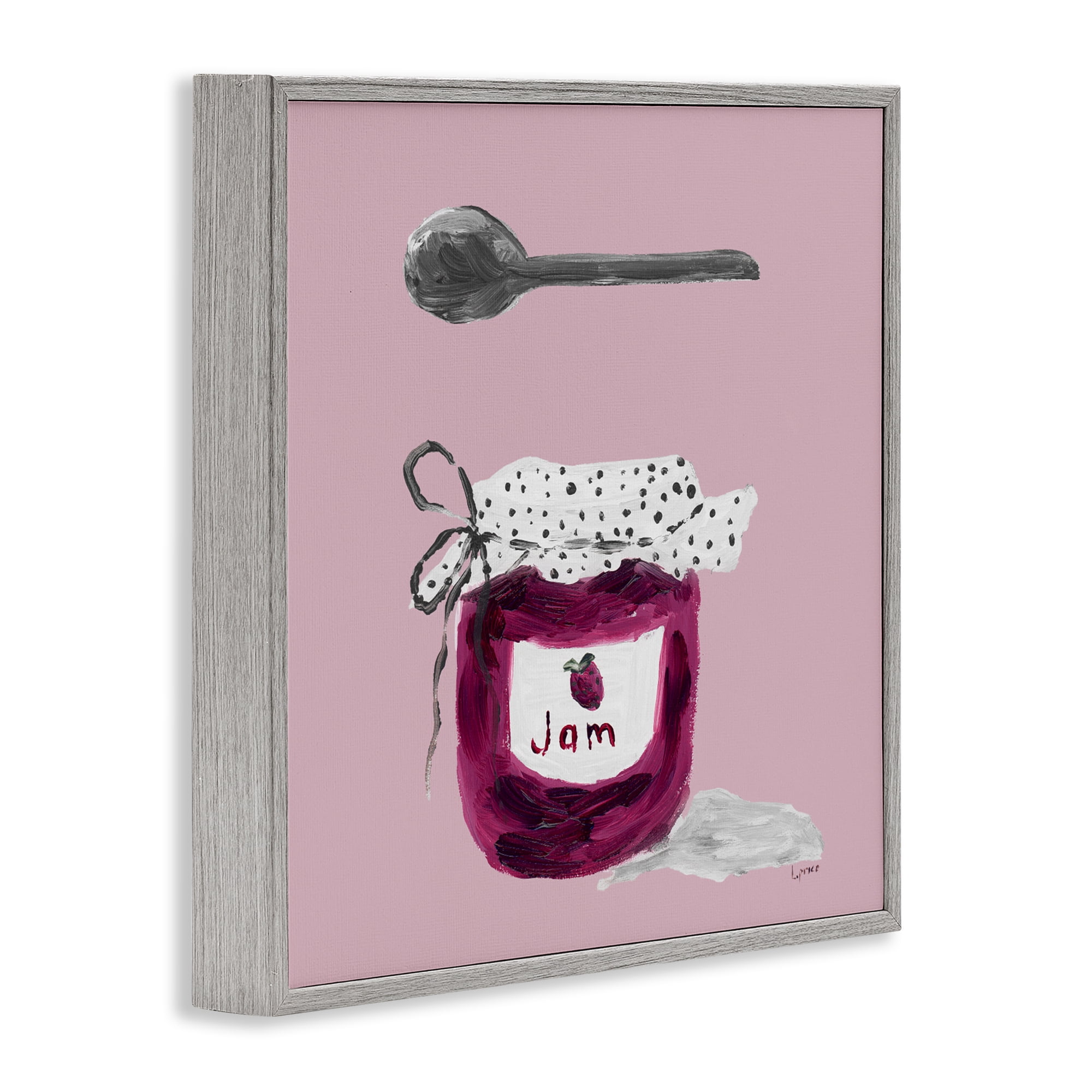 Stupell Industries Jam Jar over Blush Gray Framed Giclee Art, design by Lucille Price