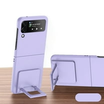 Dteck for Samsung Galaxy Z Flip 4 Case with Kickstand, Lightweight Silicone Hard PC Shockproof Cover for Samsung Galaxy Z Flip 4, Purple