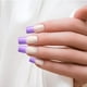 thumbnail image 2 of KISS Kit de uñas postizas francesas acrílicas, diseño de forma larga y cuadrada, uñas de punta francesa de color morado, gel listo para usar y barra de manicura incluida, larga duración, conveniente y, 2 of 6