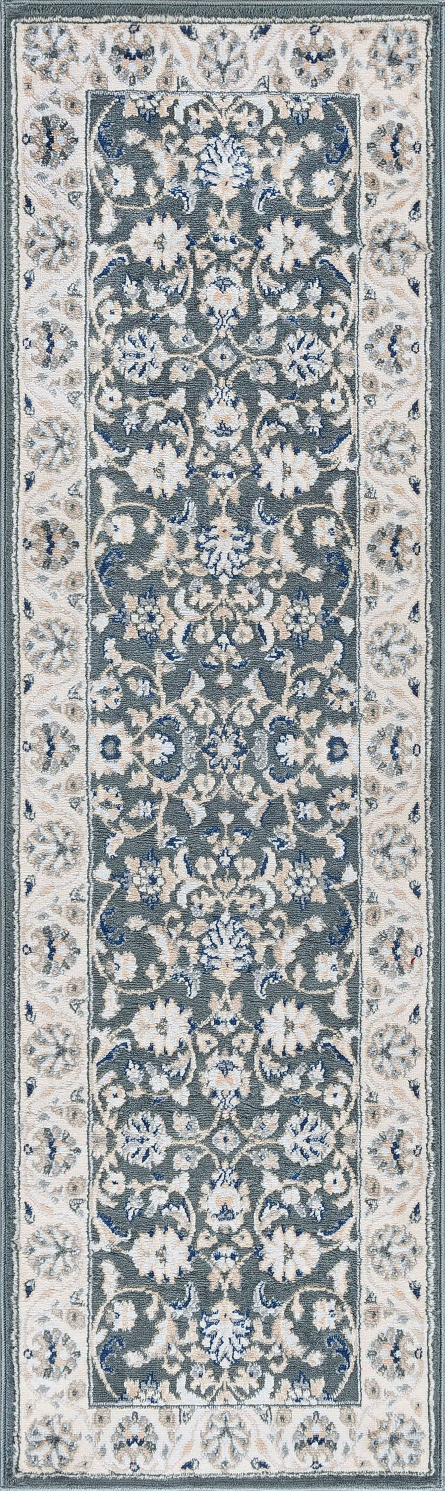 2x10 Traditional Gray Runner Rugs for Hallway | Indoor Entry, Entryway, Walkway or Kitchen Rug 2'3'' x 10'