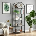 thumbnail image 1 of Kojooin Bookshelf,Arched Bookshelf 4/5 Tier,Tall Standing Display Racks with Metal Frame, 1 of 7