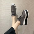 thumbnail image 4 of DPTALR Woman's Casual Comfortable Round Toe Middle Heels Thick Sole Solid Color Shoes, 4 of 7