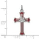 Croix Émaillée en Argent Sterling Rhodié avec Charme de Colombe QC3337 (25mm x 15mm) – image 2 sur 2