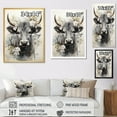 thumbnail image 4 of Designart "Cow Sumi Asian beauty XIII" Asian Floater Framed Wall Art Living Room, 4 of 7