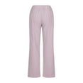 thumbnail image 6 of JUSLIO Linen Pants Women Comfortable Casual Drawstring Linen Plus Size Wide Leg Pants Purple 4XL(US:16), 6 of 6