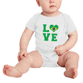 thumbnail image 2 of Love Brazil Flag Heart Baby Rompers Baby Clothes (White, 0-3 Months), 2 of 5