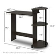 thumbnail image 6 of Furinno Engineered Wood Compact Computer Desk with Shelves in Espresso/Black, 6 of 8