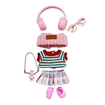 Lolynie Handmade Doll Clothes - Compatible With 5.91-6.7Inch (15-17Cm) Dolls As Accessories Only, Doll Overalls Outfit With Hat & Accessories, For 17Cm Doll (Pink)