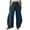 Blue, variant on LLYwey Workout Pants Women Fashion Women Loose Solid Cotton Linen Big Pockets Casual Wide Leg Pants Female Stretch Pants Long Pant Style H2999 Blue M