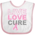 thumbnail image 3 of Inktastic Live Love Cure Breast Cancer Boys or Girls Baby Bib, 3 of 4