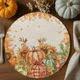 thumbnail image 2 of Fall Round Placemats Set of 4 Maple Leaf Berry Sunflower Place Mats Thanksgiving Woven Placemat Pumpkins Circle Braided Table Mat for Kitchen Dining Table Autumn Party Home Decor 15 Inch, 2 of 9